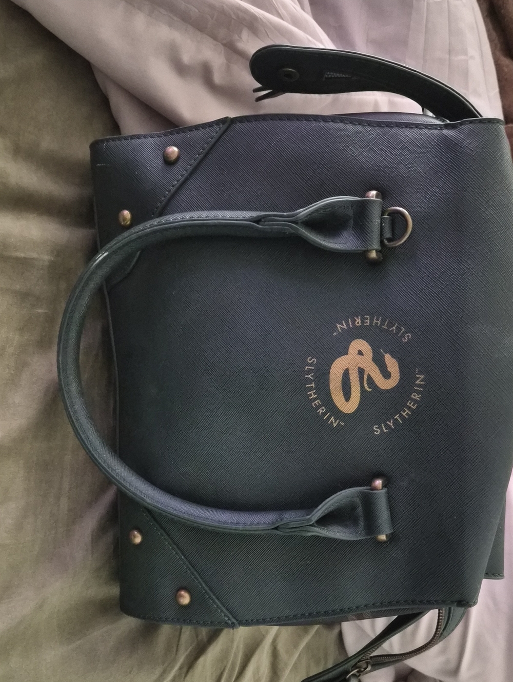 Embossed Green Tote Bag